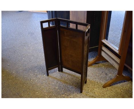 DECORATIVE TWO-FOLD FIRE SCREEN WITH INSET PANELS