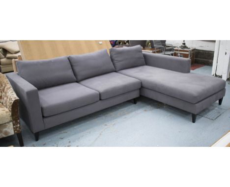 CORNER SOFA, grey in two sections by Bespoke Sofas London, 90cm H x 200cm x 280cm.