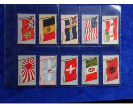 Cigarette cards, R J Hill National Flag series, near set 19/20 missing number 15 (fair/ a few near gd)