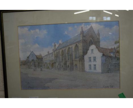 British, contemporary, A study facing the Erpingham Gateway within the Norwich Cathedral grounds, lithograph, numbered (13 of