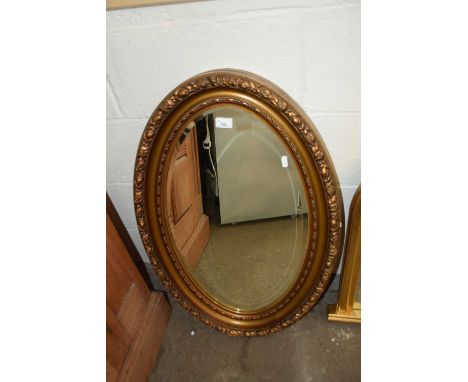 OVAL BEVELLED WALL MIRROR AND GILT FINISH FRAM