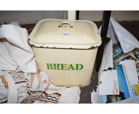 CREAM ENAMEL BREAD BIN
