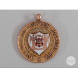 Reginald Wilkinson 9ct gold & enamel Norfolk & Norwich Hospital Cup medal, 1922-23.