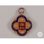 Reginald Wilkinson 9ct gold & enamel Norfolk & Norwich Hospital Cup medal, 1920-21.