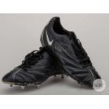 Andy Cole pair of black and silver Nike match worn football boots, c.2001.