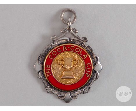 Viv Anderson silver and enamel League Cup runners-up medal, 1992-93, the obverse inscribed THE COCA-COLA CUP, the reverse ins