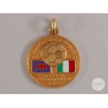 Willie Stevenson yellow-metal and enamel Anglo-Italian medal,1972.