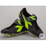 Gary Neville pair of black & yellow Diadora match worn football boots, c.2002.