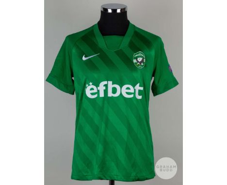 Georgi Terzieu green No.5 Ludogorets Razgrad short-sleeved shirt 2021-22, Nike, M, with crew-neck collar and printed badge, t