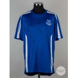 Blue Everton autographed short-sleeved football shirt