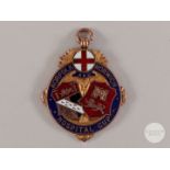 Reginald Wilkinson 9ct gold & enamel Norfolk & Norwich Hospital Cup medal, 1919-20.