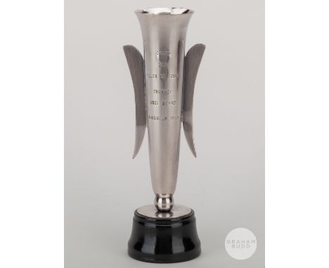 Tommy Gibb Newcastle United v. Ujpesti Doza 1969 Inter-City Fairs Cup winner's trophy, in the form of a continental silver pl