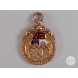 9ct gold and enamel Tyneside Association Football League, 1926-27