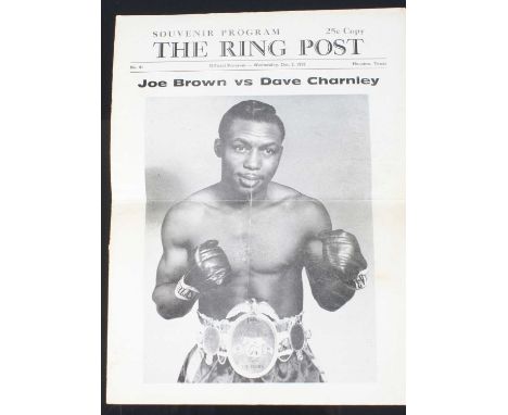 Boxing, a The Ring Post Souvenir Program for the World Lightweight Championship bout Joe Brown vs Dave Charnley, Dec 2 1959, 