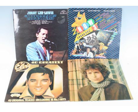 A collection of assorted 12" vinyl to include Elvis Presley - 40 Greatest Hits, The Sun Collection, Elvis tapes, Elvis for Ev