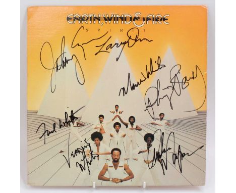 Earth,Wind &amp; Fire, Spirit, Columbia Records PC 34241, signed to the cover in black ink by seven band members to include J