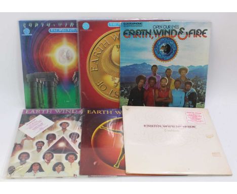 Earth, Wind &amp; Fire, a collection of LPs, to include: All n All (2) (one demonstration not for sale), Head to the Sky, Spi