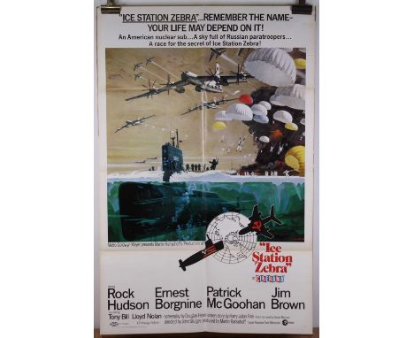 Ice Station Zebra, 1968 U.S. one sheet film poster style A, starring Rock Hudson, Ernest Borgnine, Patrick McGoohan and Jim B