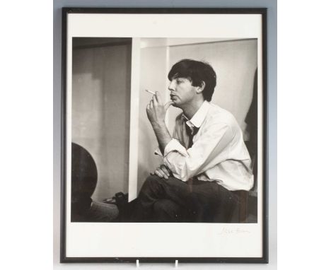 Jane Bown (British, 1925-2014), black and white print of Sir Paul McCartney, after the original image taken circa 1963, signe