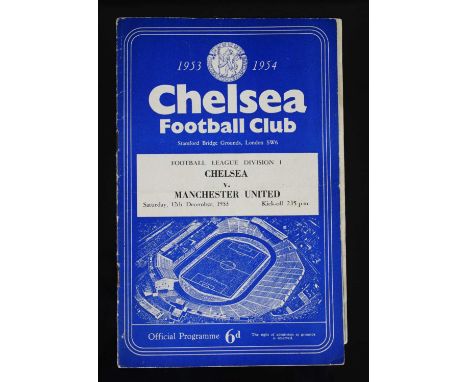 Chelsea Football Club, an official programme for the Football League Division 1 Chelsea v. Manchester United match, Saturday 