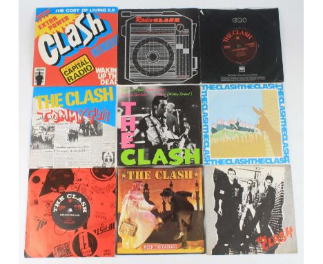 The Clash, a collection of 7" vinyl to include Train In Vain / Bank Robber CBS 8370, English Civil War / Pressure Drop CBS 70