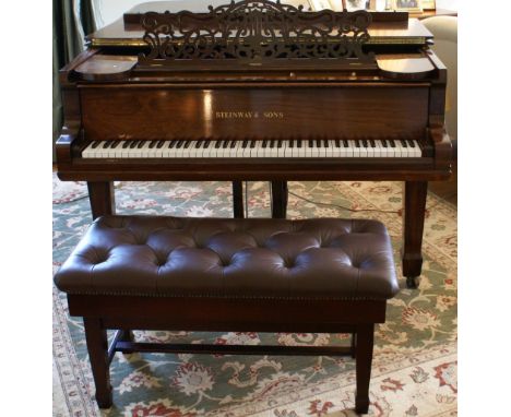 Steinway (c1883)An 85-note 6ft 11in Model B grand piano in a rosewood case on square tapered legs;  together with a duet stoo
