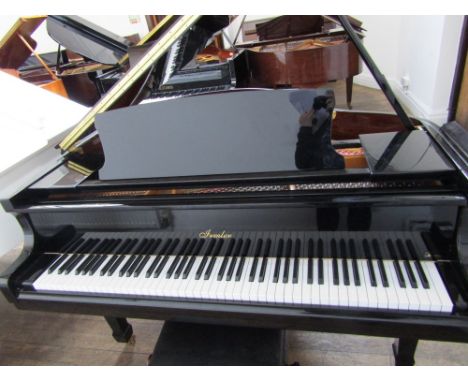 Irmler (c2010)A 4ft 8in Model 142 grand piano in a bright ebonised case on square tapered legs, together with a stool.