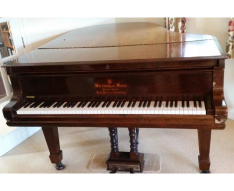 Steinway(c1897)A 6ft 'Old Style' 85-note Model O grand piano in a rosewood case on later square tapered legs; together with a