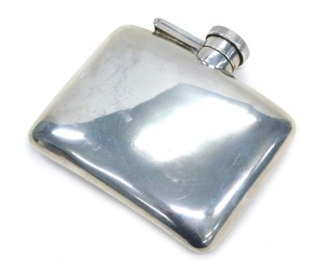 A George V silver hip flask, Birmingham 1919, 4oz all in.