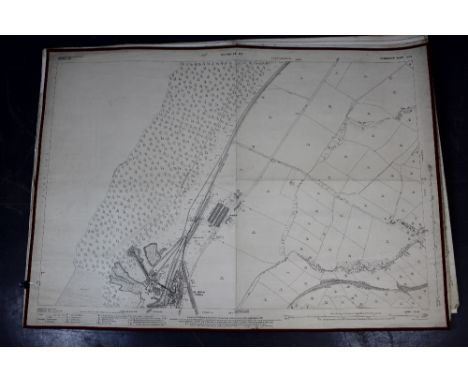 Ten Ordnance Survey 1898-1925 1/2500 maps of Western Cumberland, including Workington and LM&SR Furness Railways, mostly red 