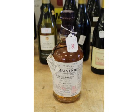 A bottle of The Balvenie Single Barrel Malt Scotch Whisky, aged 15 years (at bottling), in cask date 28.9.82, bottled 23.5.02