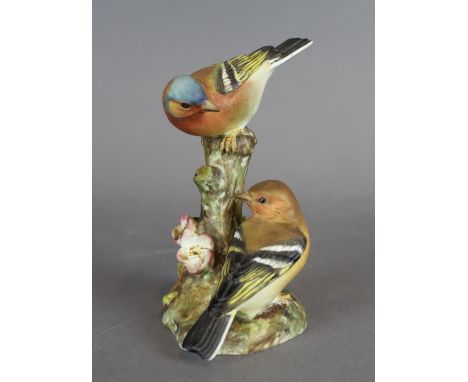 A Royal Worcester porcelain figure - 'Chaffinches', modelled by Eva Soper, 13cm high, No 3364, c. 1965 Good condition