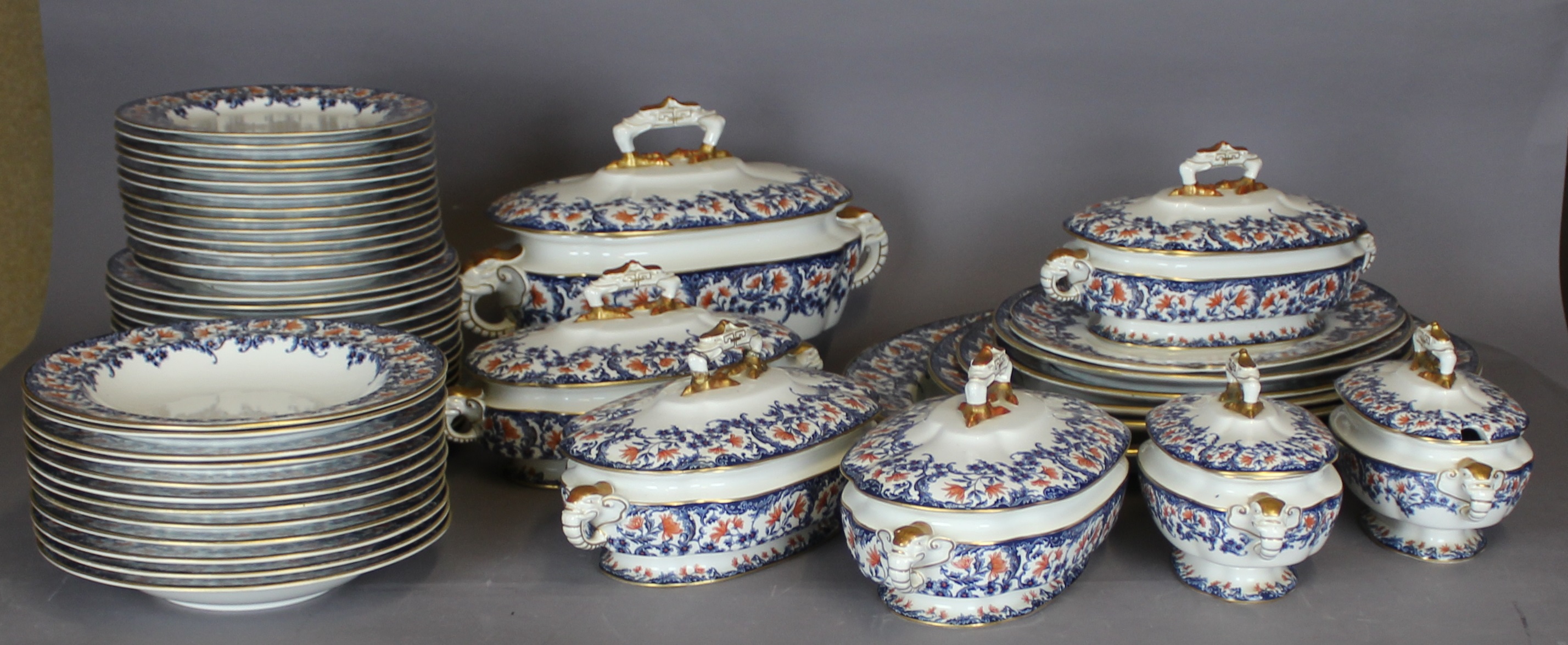 An extensive Royal Worcester Vitreous pottery dinner service, printed
