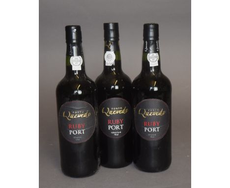 Three bottles Porto Quevedo Ruby Port
