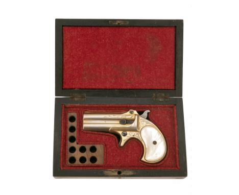 A .41 (RIMFIRE) REMINGTON OVER-UNDER TYPE I LATE PRODUCTION (MODEL 2) DERRINGER VEST PISTOL, serial no. 2380, circa 1868, wit