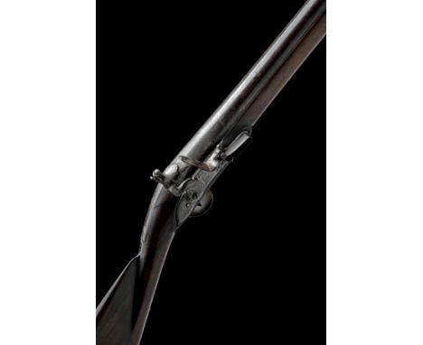 A 7-BORE FLINTLOCK BANK-GUN SIGNED NORTH, no visible serial number, circa 1770, with round 72in. barrel, slightly swamped muz