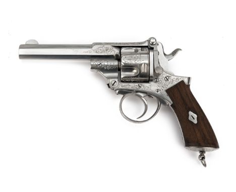 A .50 (BOXER) BREAK-OPEN PRYSE-ACTION REVOLVER MARKED FRANCOTTE, LONDON, serial no. 3285, circa 1885, with in the white semi-