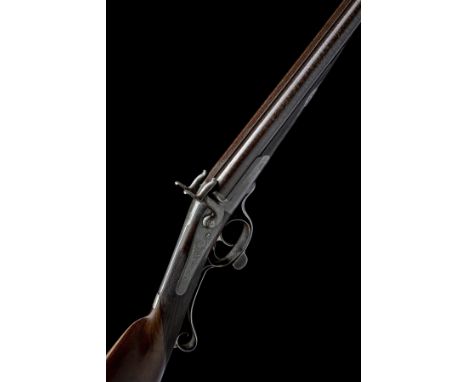 A 12-BORE PINFIRE DOUBLE-BARRELLED SPORTING GUN SIGNED FISHENDEN, no visible serial number, circa 1865, with browned bold dam