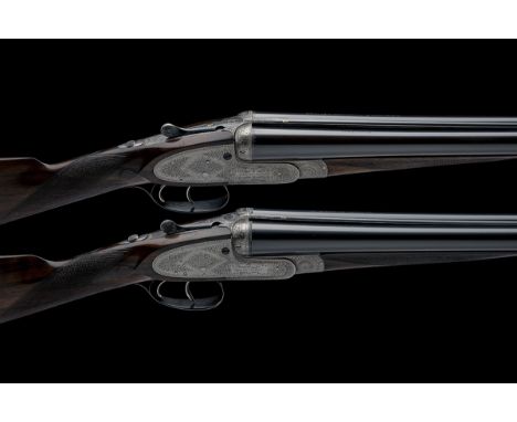 HENRY ATKIN A MATCHED PAIR OF 16-BORE SELF-OPENING SIDELOCK EJECTORS serial no. 2018 / 3243, circa 1909 and 1936, 28in. repla