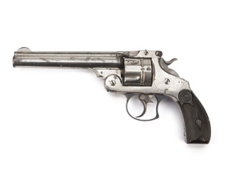 A .44 (RUSSIAN) SMITH & WESSON DOUBLE-ACTION FRONTIER REVOLVER, serial no. 35141, pre 1899, with nickel-plated 6in. barrel, c