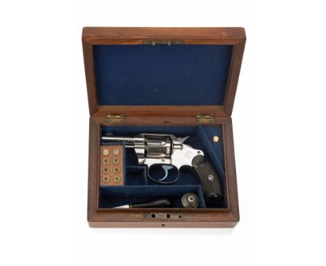 A CASED .320 (SHORT REV) COLT NEW POLICE POCKET REVOLVER, serial no. 40023, for 1907, with round nickel-plated 2 1/2in. barre