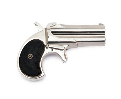 A .41 (RIMFIRE) REMINGTON OVER-UNDER DOUBLE-DERRINGER, batch no. 325, late model circa 1910 with re-nickel plated 3in. barrel