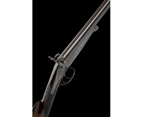 A GOOD 14-BORE PINFIRE DOUBLE-BARRELLED LEFAUCHEUX-ACTION SPORTING GUN SIGNED G. BELL, GLASGOW, no visible serial number, cir