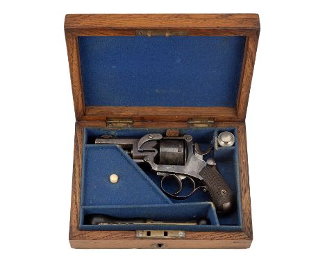 A SCARCE CASED .320 (SHORT REV) HILL'S PATENT 'THE STANLEY BULLDOG' AUTOMATIC EXTRACTING POCKET REVOLVER, serial no. C66626, 