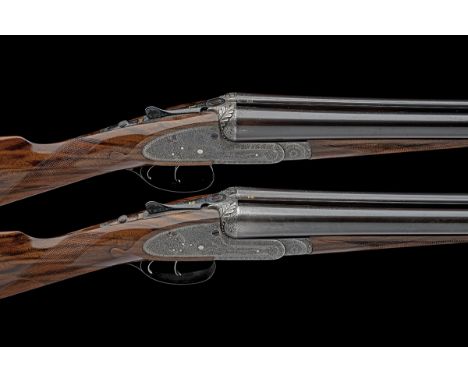 F. BEESLEY A PAIR OF 12-BORE SIDELOCK EJECTORS, serial no. 1737 / 8, for 1902, 29 3/4in. nitro barrels, the ribs engraved 'F.
