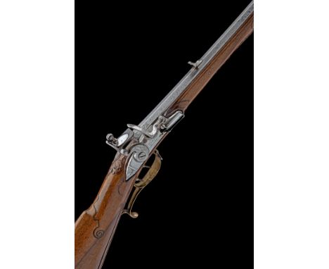 F.J. BOSSLER, DARMSTADT, GERMANY, A RARE 32-BORE SPORTING AIRGUN WITH CONCEALED STOCK RESERVOIR, no visible serial number, ci