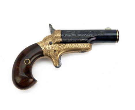 A SCARCE .41 (RIMFIRE) DELUXE ENGRAVED COLT No.3 THUER'S PATENT DERRINGER VEST PISTOL, serial no. 12920, early style circa 18