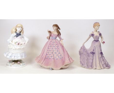 Coalport Lady Figures Childhood Joys (limited edition), First Waltz &amp; Lady Caroline (a/f) 