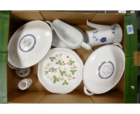 A mixed collection of items to include  Royal Worcester, Teapot, Wedgwood Wild  Strawberry Shallow Bowl, Royal Doulton Counte