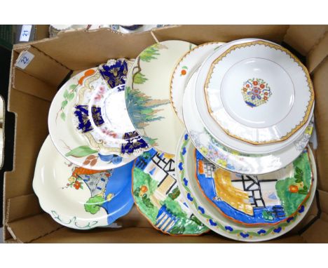 A mixed collection of items to include  19th   century floral decorative wall plates, Hancocks, Wilkinson, Weatherby &amp; si